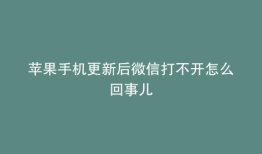 苹果手机更新后微信打不开怎么回事儿