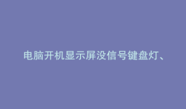 电脑开机显示屏没信号键盘灯、鼠标灯也不亮是怎么回事