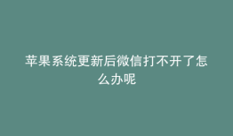苹果系统更新后微信打不开了怎么办呢