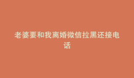 老婆要和我离婚微信拉黑还接电话