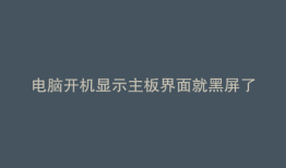 电脑开机显示主板界面就黑屏了