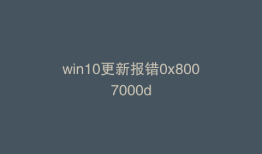 win10更新报错0x8007000d