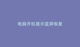 电脑开机显示蓝屏恢复