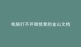 电脑打不开微信里的金山文档