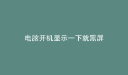 电脑开机显示一下就黑屏
