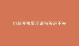 电脑开机显示请稍等进不去
