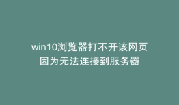win10浏览器打不开该网页因为无法连接到服务器
