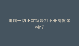 电脑一切正常就是打不开浏览器win7