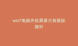 win7电脑开机黑屏只有鼠标指针