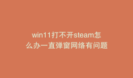 win11打不开steam怎么办一直弹窗网络有问题
