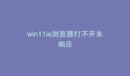 win11ie浏览器打不开未响应