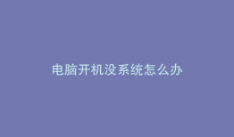 电脑开机没系统怎么办