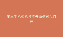 苹果手机相机打不开微信可以打开