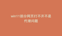 win11部分网页打不开不是代理问题