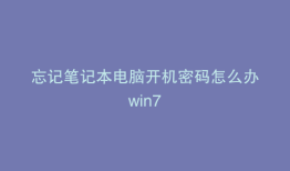忘记笔记本电脑开机密码怎么办win7
