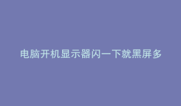 电脑开机显示器闪一下就黑屏多启动几次