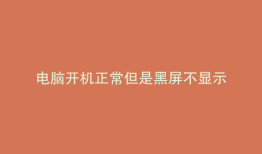 电脑开机正常但是黑屏不显示