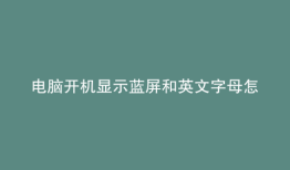 电脑开机显示蓝屏和英文字母怎么办