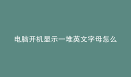 电脑开机显示一堆英文字母怎么办