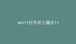 win11打不开三国志11