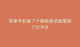 苹果手机接了个微信电话就黑屏了打不开