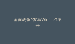 全面战争2罗马Win11打不开