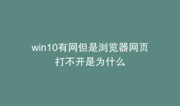 win10有网但是浏览器网页打不开是为什么