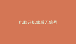 电脑开机然后无信号