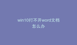 win10打不开word文档怎么办