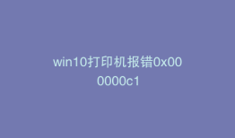 win10打印机报错0x000000c1