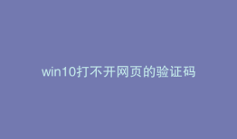 win10打不开网页的验证码