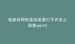 电脑有网但是浏览器打不开怎么回事win10