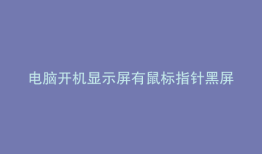 电脑开机显示屏有鼠标指针黑屏