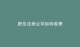 肥东注册公司如何收费