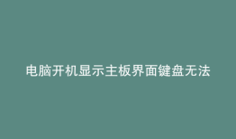 电脑开机显示主板界面键盘无法输入