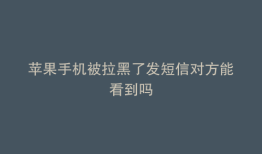 苹果手机被拉黑了发短信对方能看到吗