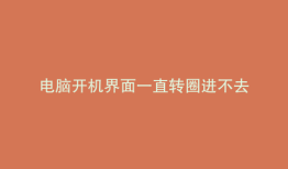 电脑开机界面一直转圈进不去