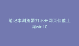 笔记本浏览器打不开网页但能上网win10