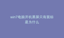 win7电脑开机黑屏只有鼠标是为什么