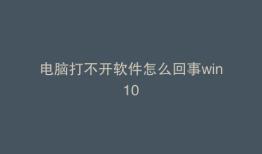 电脑打不开软件怎么回事win10