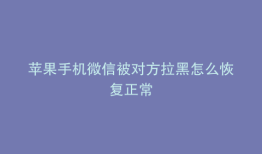 苹果手机微信被对方拉黑怎么恢复正常
