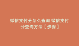 微信支付分怎么查询 微信支付分查询方法【步骤】