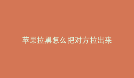 苹果拉黑怎么把对方拉出来