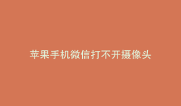 苹果手机微信打不开摄像头