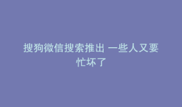 搜狗微信搜索推出 一些人又要忙坏了