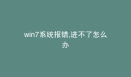 win7系统报错,进不了怎么办