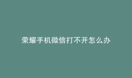 荣耀手机微信打不开怎么办