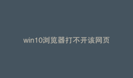 win10浏览器打不开该网页