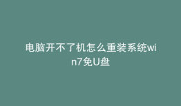 电脑开不了机怎么重装系统win7免U盘