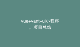 vue+vant-ui小程序，项目总结